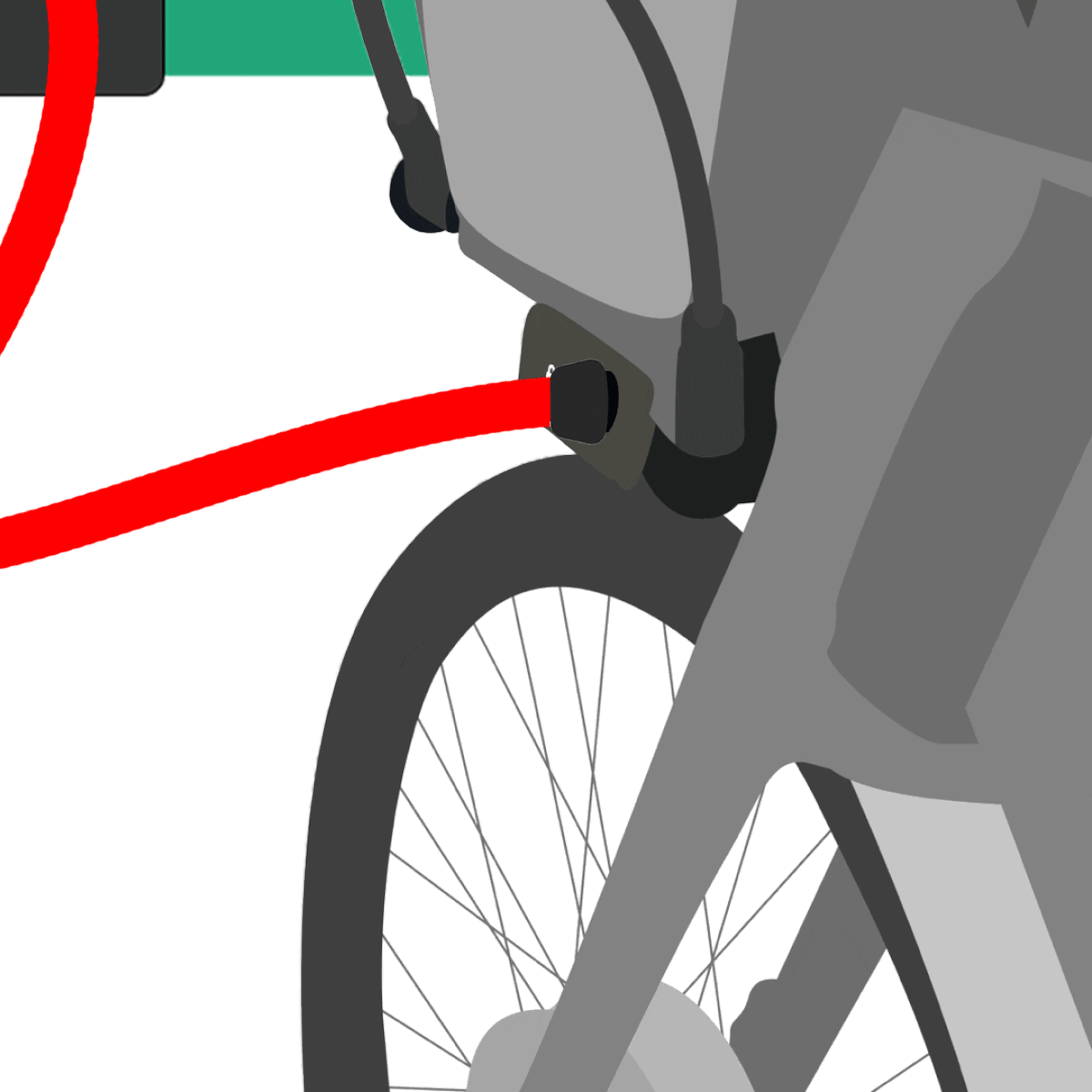Animation of station ChargeLock cable being ejected from the bike