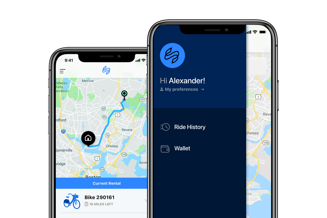 Examples of the rental app customized with different program logos