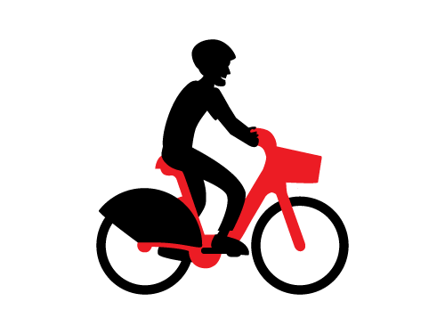 E-bike rental riding icon